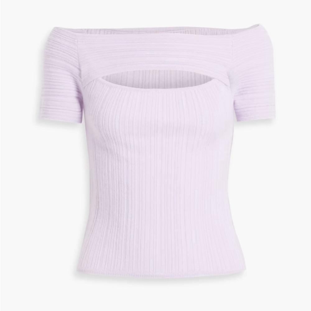 Naadam ribbed cashmere cutout top